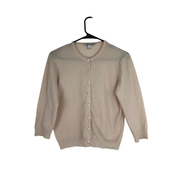 Autumn Cashmere Girl's L 100% Pure Cashmere Cardigan Buttom Up Cardigan Beige - Picture 1 of 9